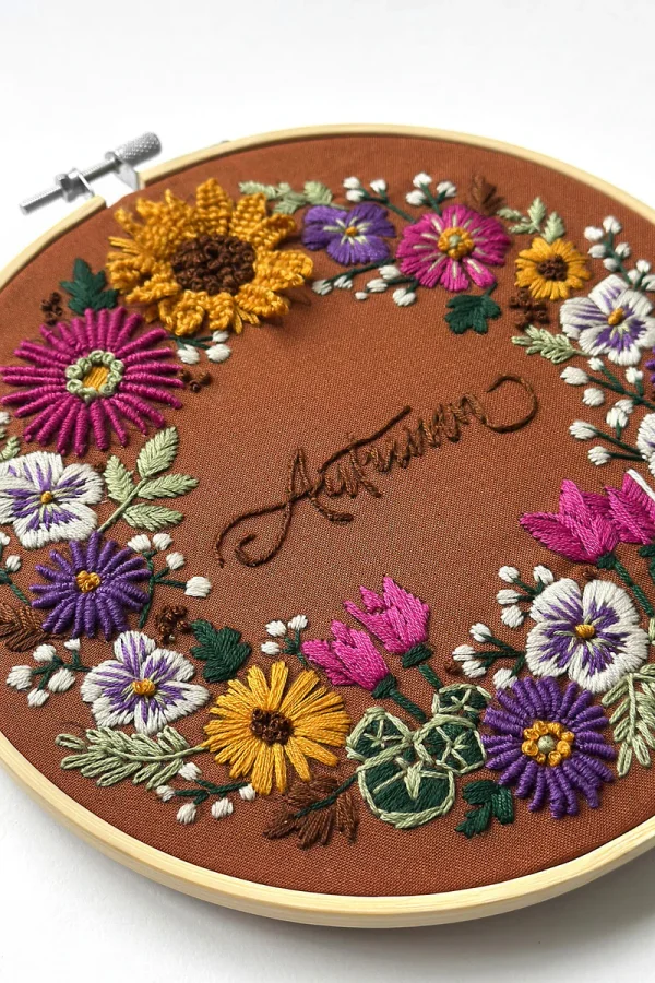 Autumn Florals Embroidery Kit