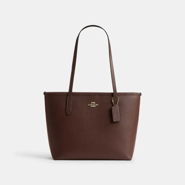 Coach Outlet City Tote Bag - Women's Purses - Gold/maple, Size: Medium
