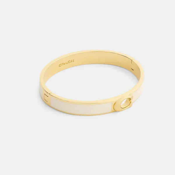Coach C Hinged Bangle Bracelet - Women's Bracelets - Gold/chalk