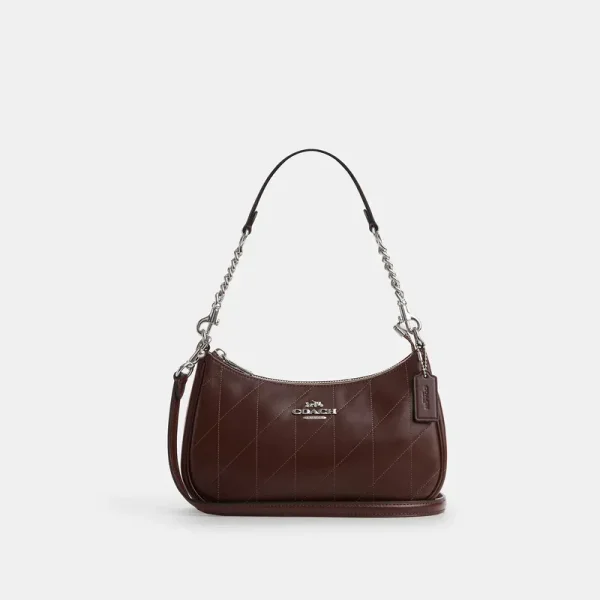 Coach Outlet Teri Shoulder Bag With Quilting - Women's Purses - Silver/maple, Size: Medium