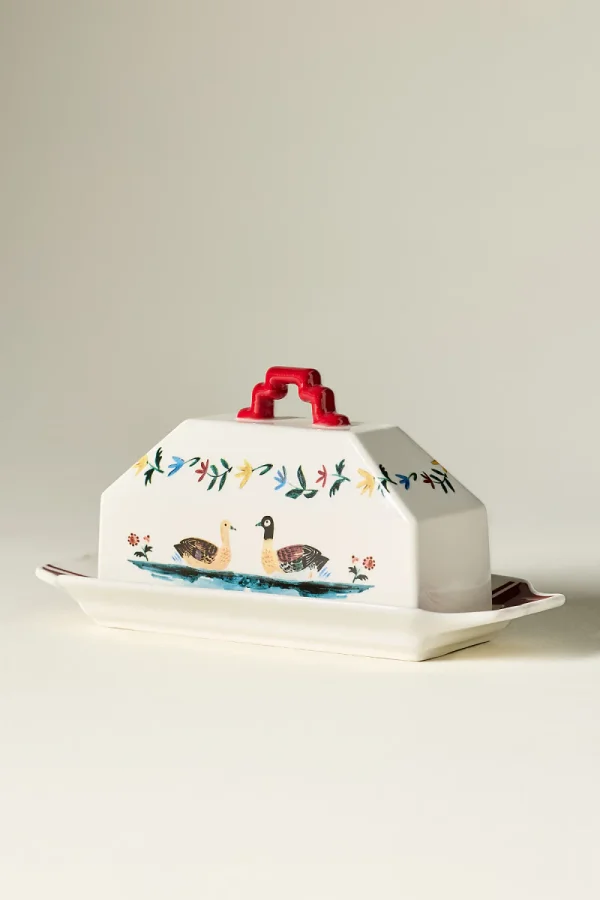 Alana Stoneware Duck Butter Dish