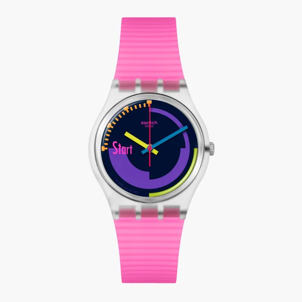 SWATCH NEON PINK PODIUM - Quartz - Transparent - GENT BIOSOURCED